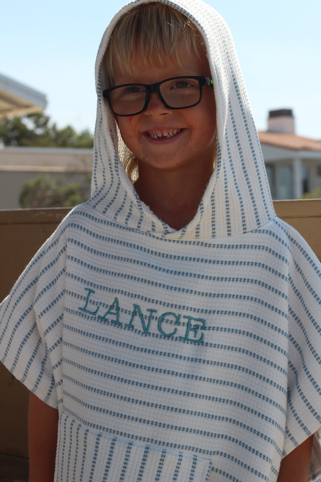 Custom Monogrammed Kids Waffle Terry Poncho